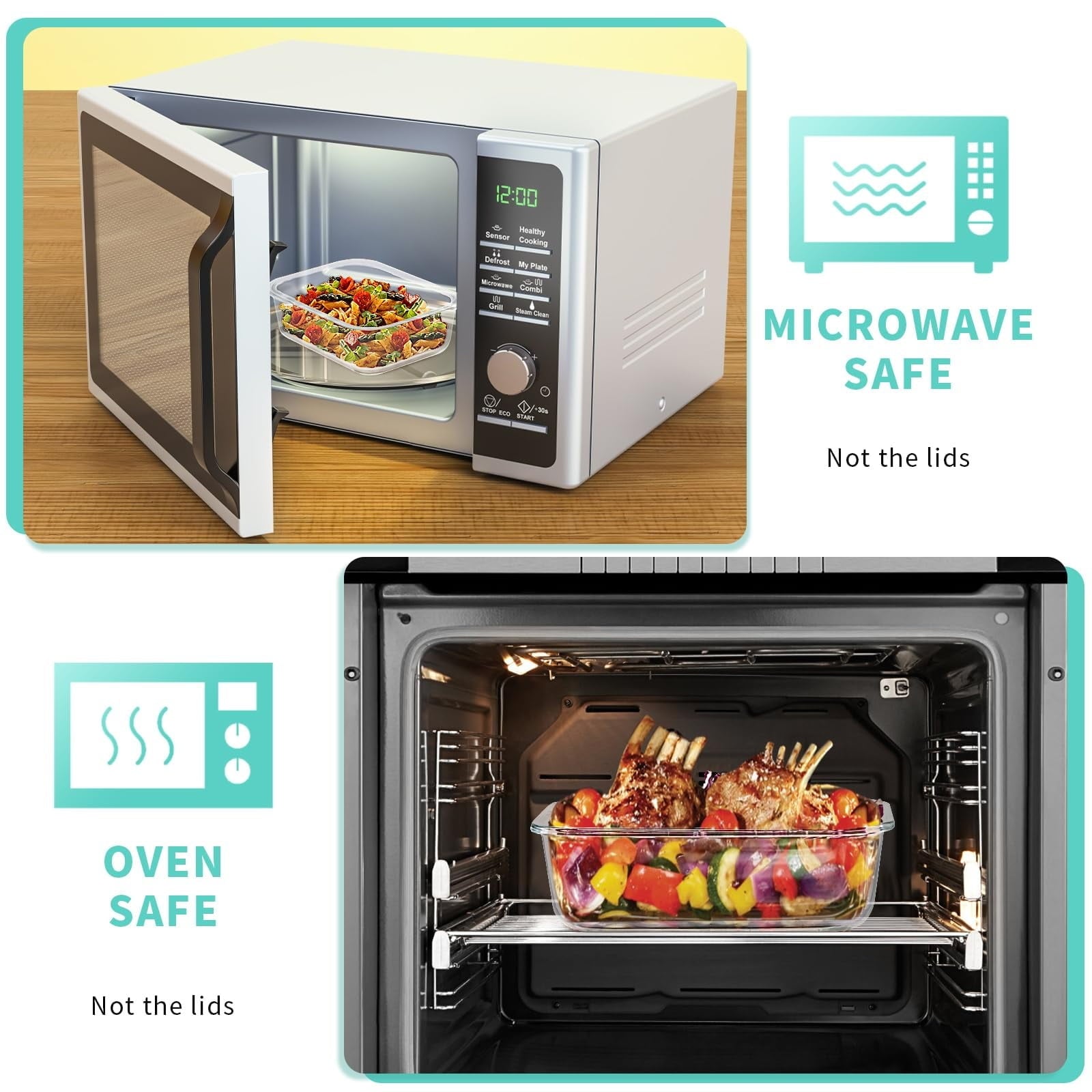 30 Pcs Glass Food Storage Containers with Lids, Glass Airtight Meal Prep Container Set for Lunch, Kitchen Pantry Organizers and Storage, Leak Proof, Gray