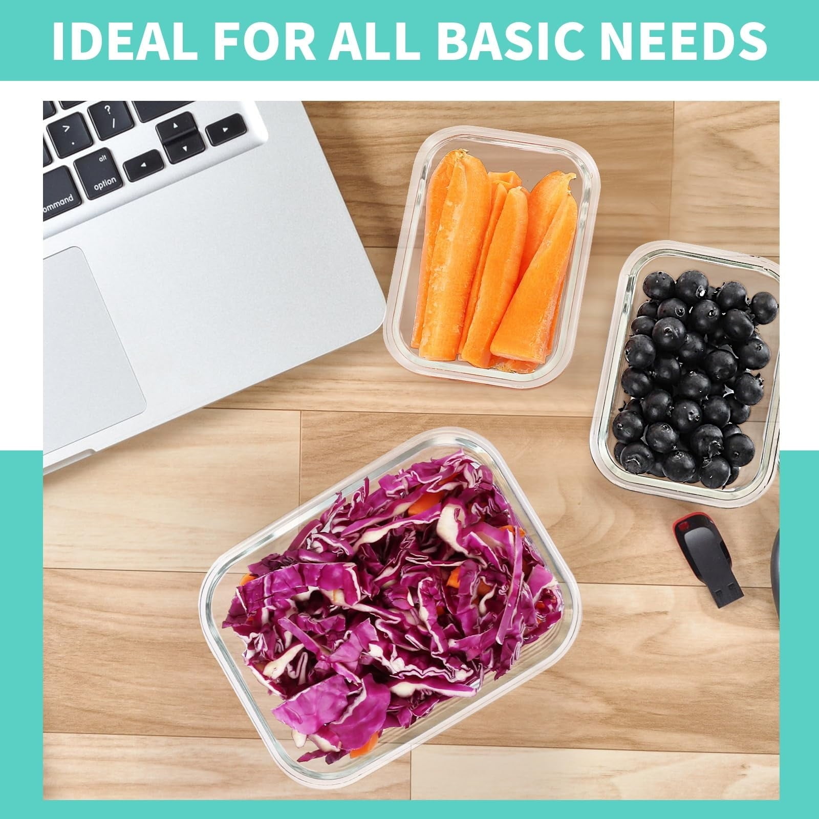 30 Pcs Glass Food Storage Containers with Lids, Glass Airtight Meal Prep Container Set for Lunch, Kitchen Pantry Organizers and Storage, Leak Proof, Gray