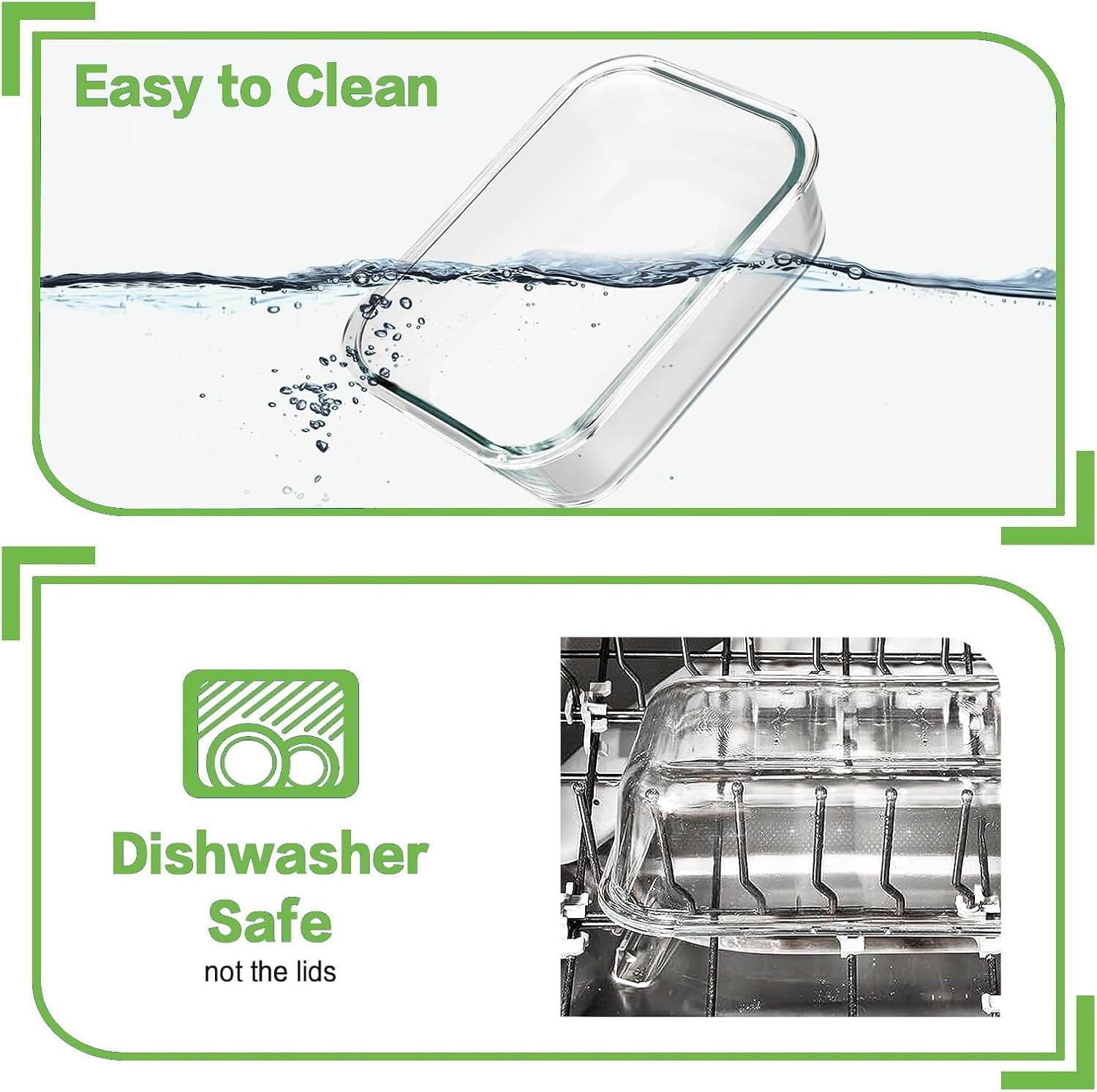 TAIMASI 16 Pcs Glass Food Storage Containers Set, 36oz Large  Glass Meal Prep Containers with Leak Proof Snap Lock Lids, Airtight Bento lunch Boxes, Black